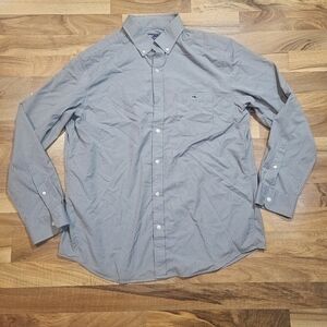 Vineyard Vines Performance Tucker Shirt L Gray Gingham Check Classic Fit